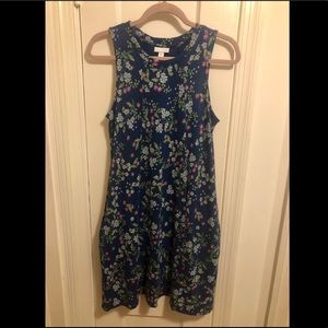 J Jill blue floral shift dress